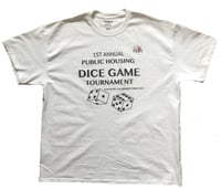 Image 1 of WHITE DICE GAME TOURNAMENT T-SHIRT 