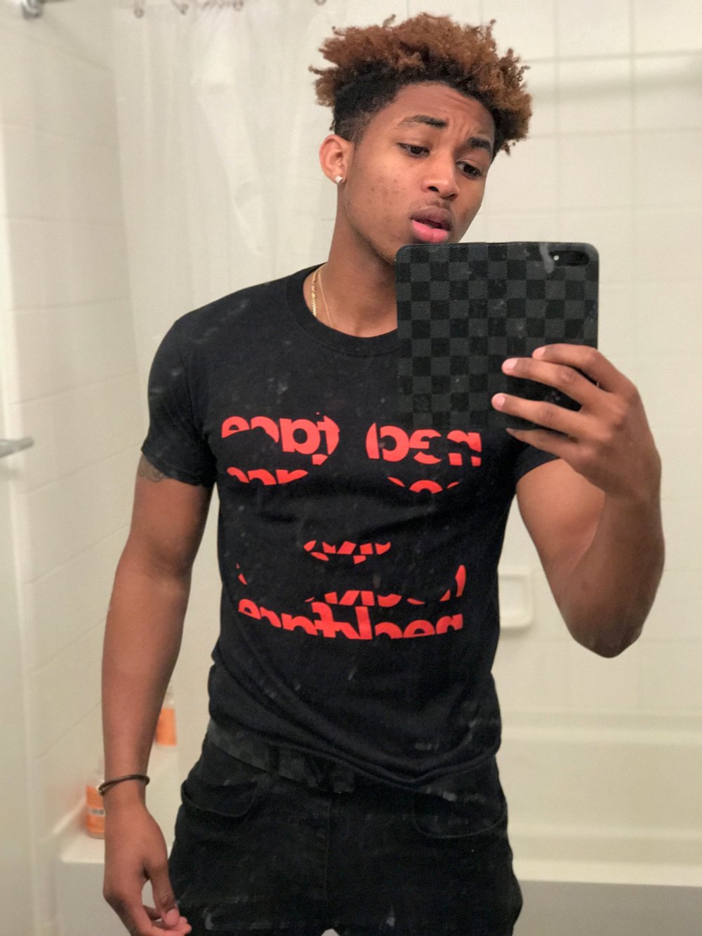 Image of BLACKED OUT NECK FACE INVERTED FACE TEE (Season 2)