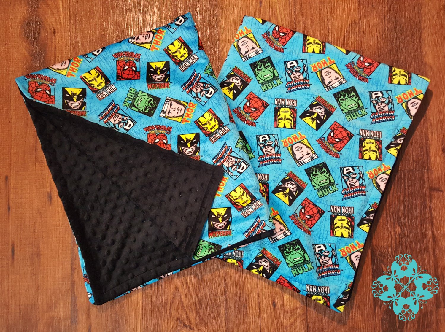 Image of Superhero Minky toddler blanket