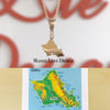 14k solid gold Oahu Island with White Sapphire Pendant