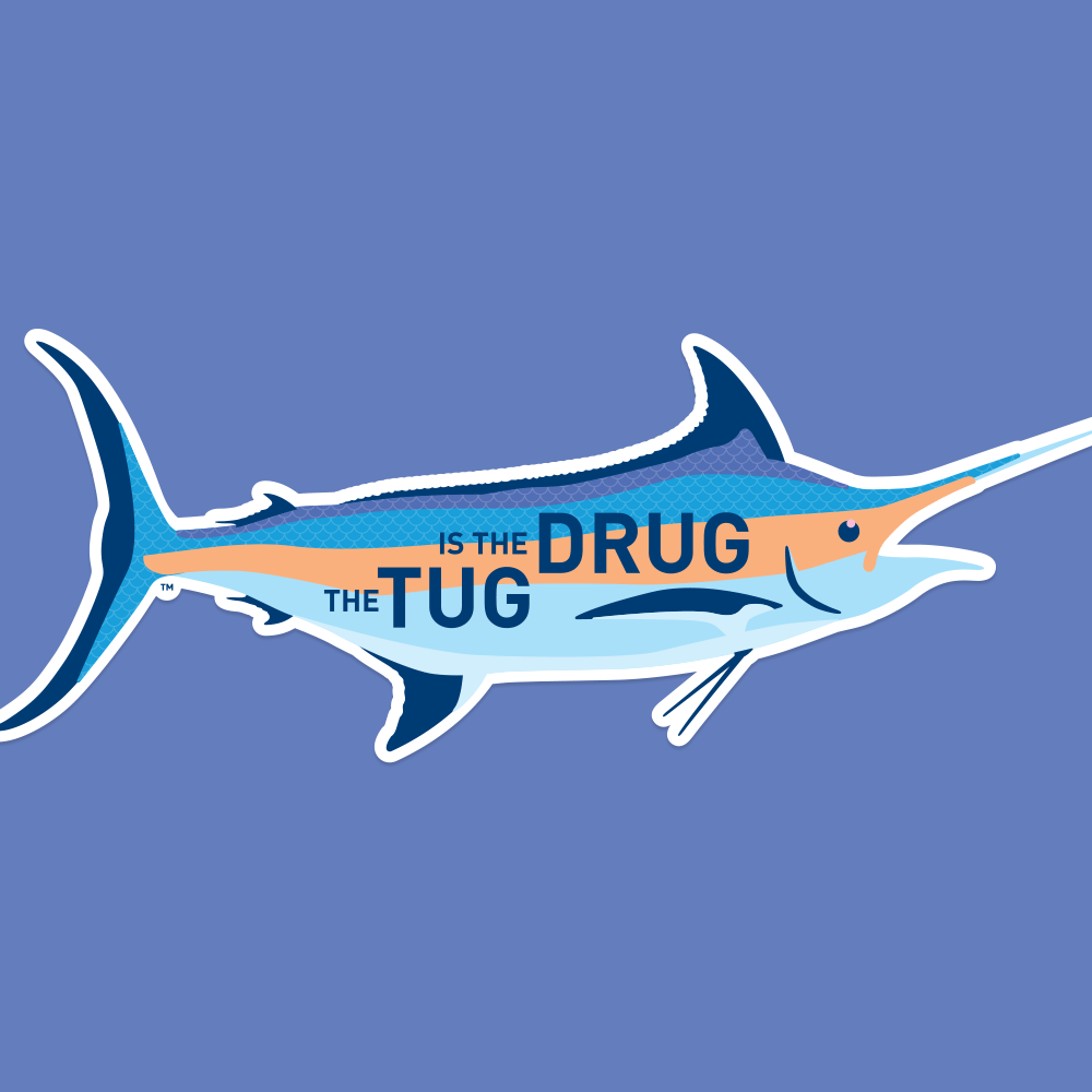 Image of Marlin - Fish Sticker - THE TUG IS THE DRUG