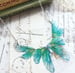 Image of New magical delicate sea blue and green faerie wing necklace