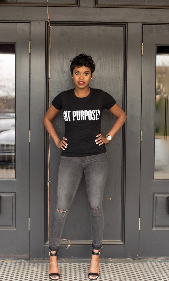 Image of GOT PURPOSE BLACK GRAPHIC TEE