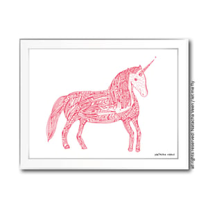 Image of pink unicorn_ A4