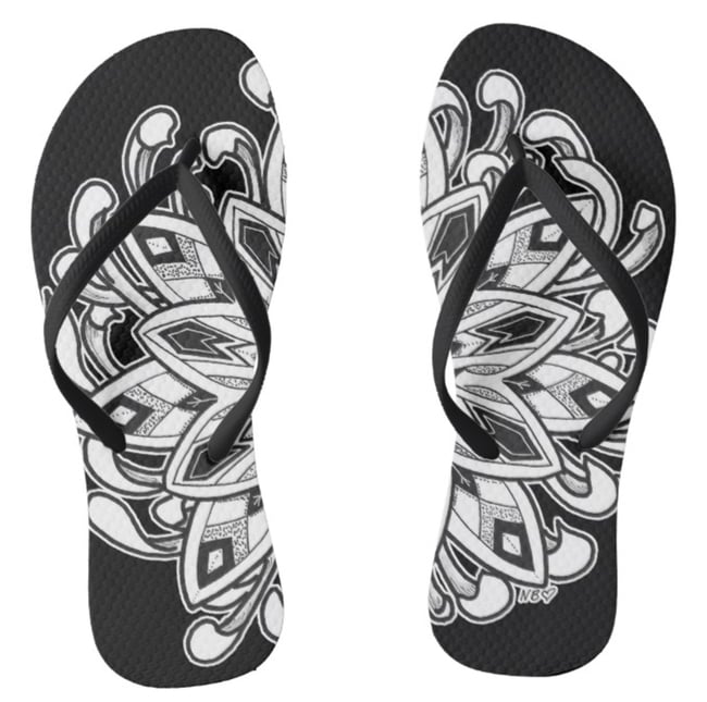 Lotus Mandala Flip Flops | Nicole Bishopp