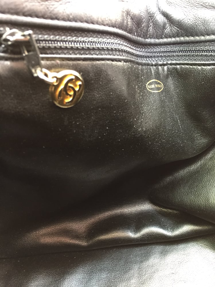 Image of Vintage Chanel Black Lambskin Quilted Bucket Bag
