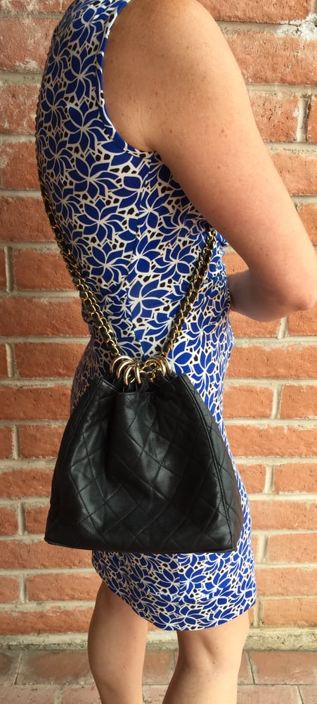 chanel vintage drawstring backpack purse
