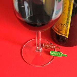 Image of Corkmaster, enamel pin - wine lover - burgundy or green, lapel pin