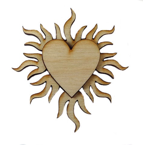 Image of Wooden Icon- Heart of Fire- 2 Layers