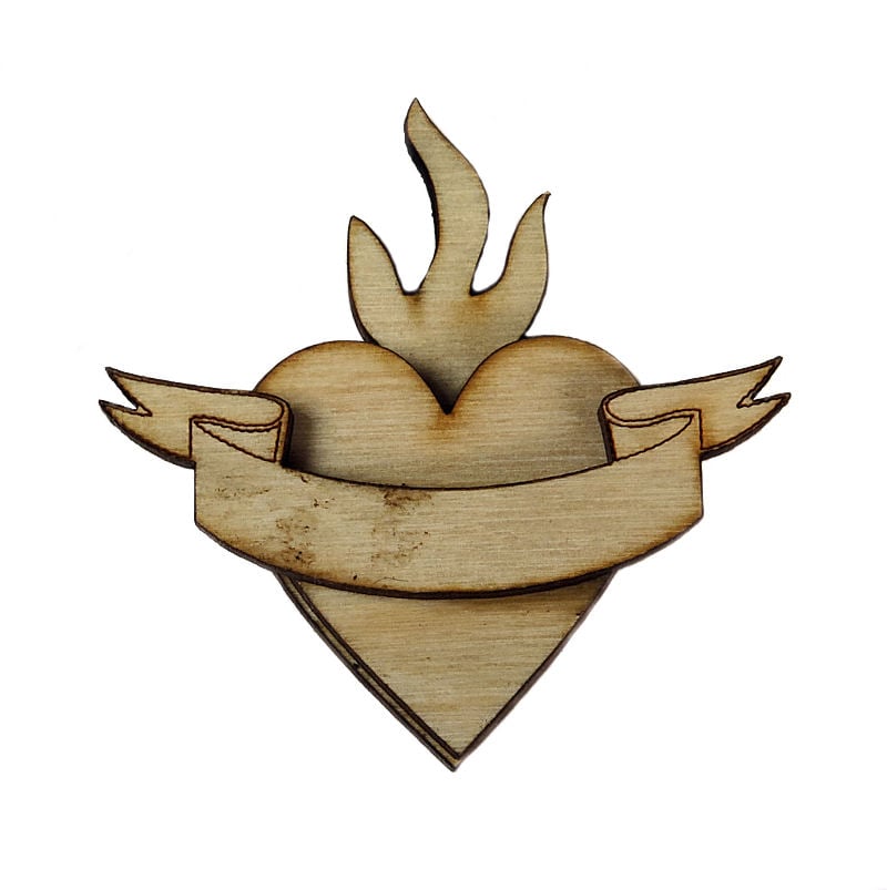 Image of Wooden Icons- Banner Heart -3 Layers