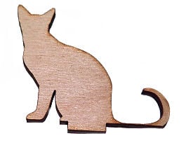 Image of Wooden Icon- Sitting Cat