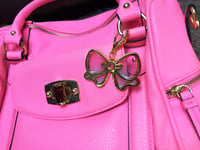 Image 2 of Pretty Bow Bag Charm Pink & Aqua