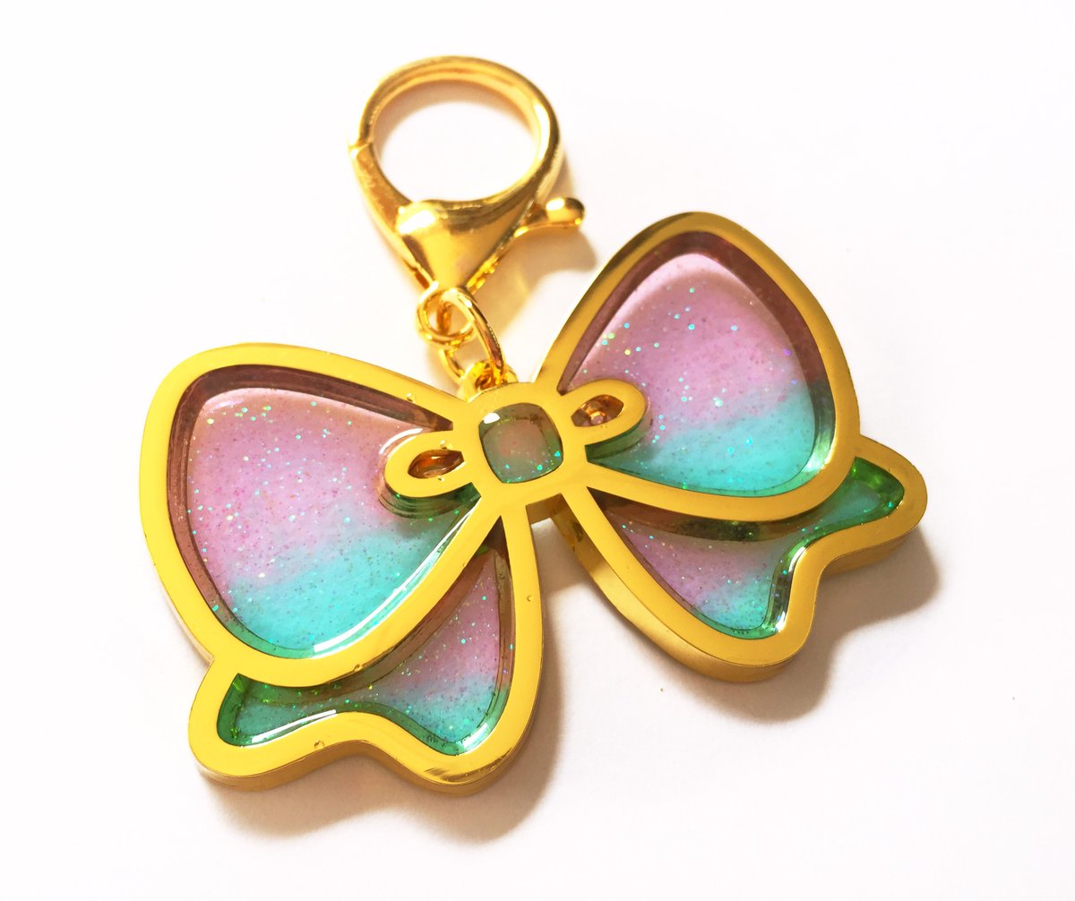 Pretty Bow Bag Charm Lavender/Aqua Cicely Margo