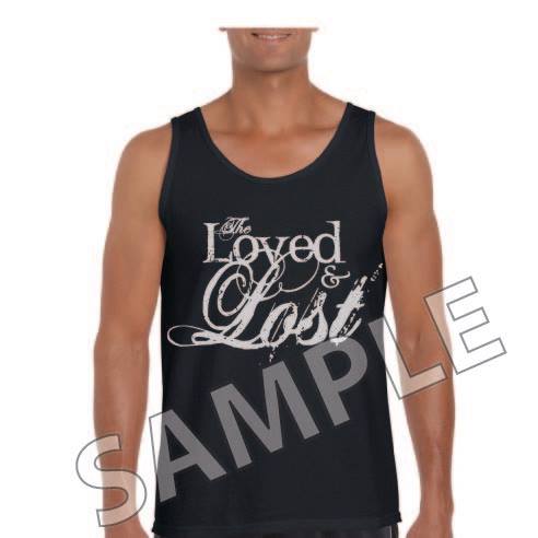 Image of Mens - White TLAL Logo on Black Tank Top