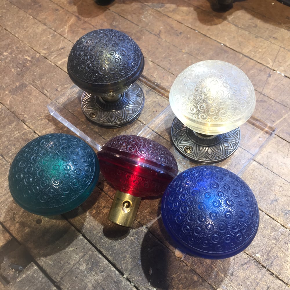 Image of Banded Rim Damascene Door Knob