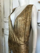 Image of Couture low cut gold lamé 1920s dress