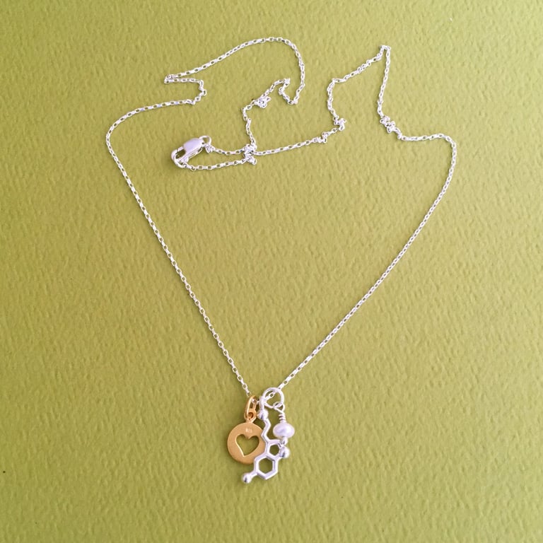 tiny serotonin heart necklace Image 3