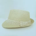 Fedora for Girls with Lace Trim