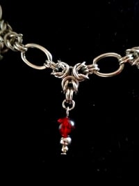 Image 3 of One-of-a-kind piece - Gothic/ Chic choker necklace - Byzantine, burgundy beads, steel beads