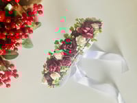 Image 1 of Burgundy & ivory flower crown 