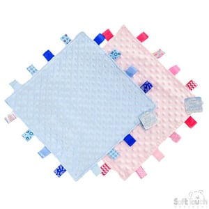 Image of peter rabbit taggie in blue or pink