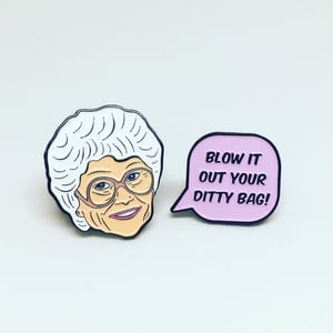 Image of Sophia and Speech Bubble Quote, Golden Girls, Enamel Pin