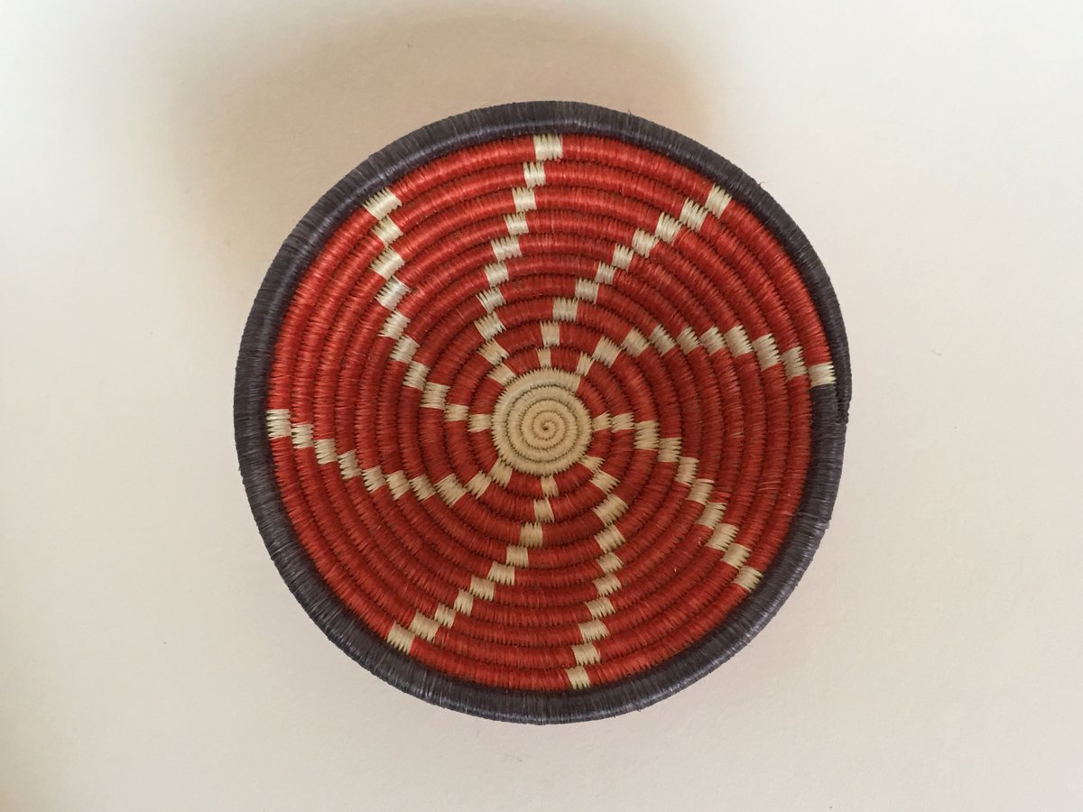 Hand Woven African Basket Red (Small) / Humble & Poe Marketplace