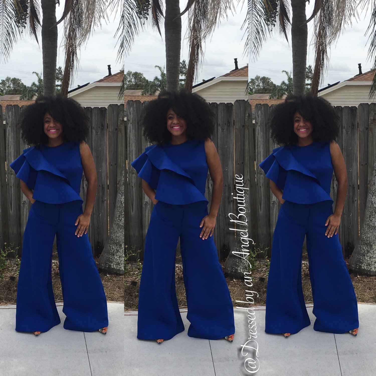 Image of Ruffled Love Jumpsuit in Blue