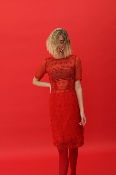 Image of KNOTTED Sheath - Scarlet (originally $398) Size 0