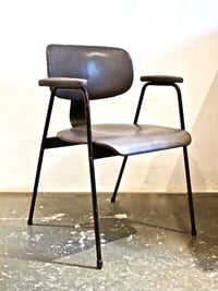 Image 2 of Grey Leather Desk Chair by Van Der Meeren