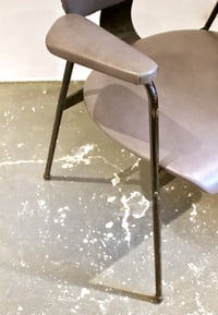 Image 3 of Grey Leather Desk Chair by Van Der Meeren