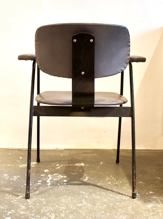 Image of Grey Leather Desk Chair by Van Der Meeren