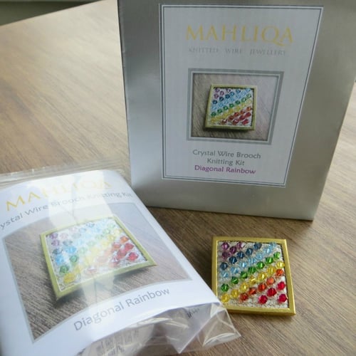 Image of CHARITY DIAGONAL RAINBOW - Crystal Brooch Knitting Kit