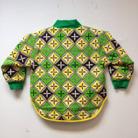 Image 4 of ASFALT kids termojakke i grøn firkant print (4-5 år)