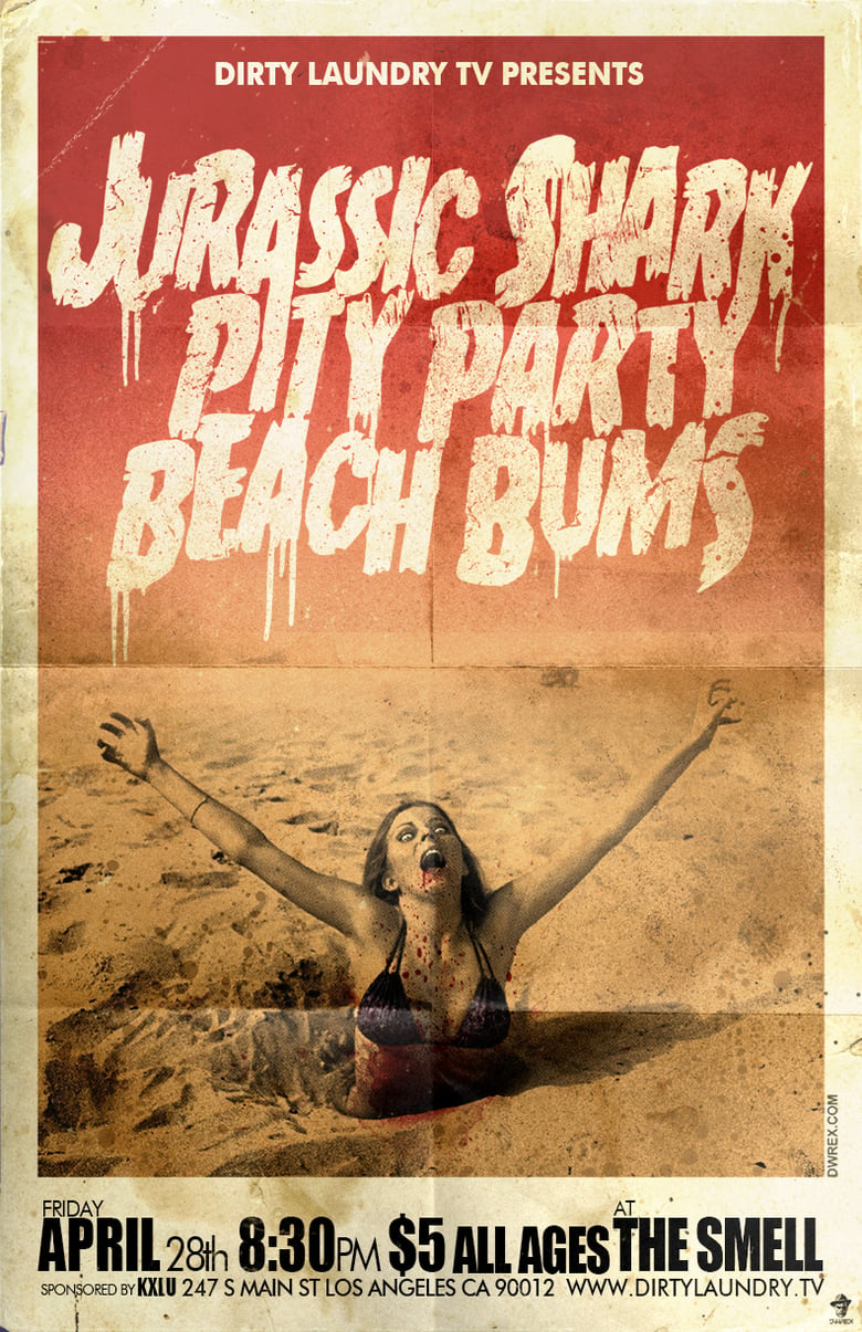 Image of JURASSIC SHARK, PITY PARTY AND BEACH BUMS AT THE SMELL POSTER