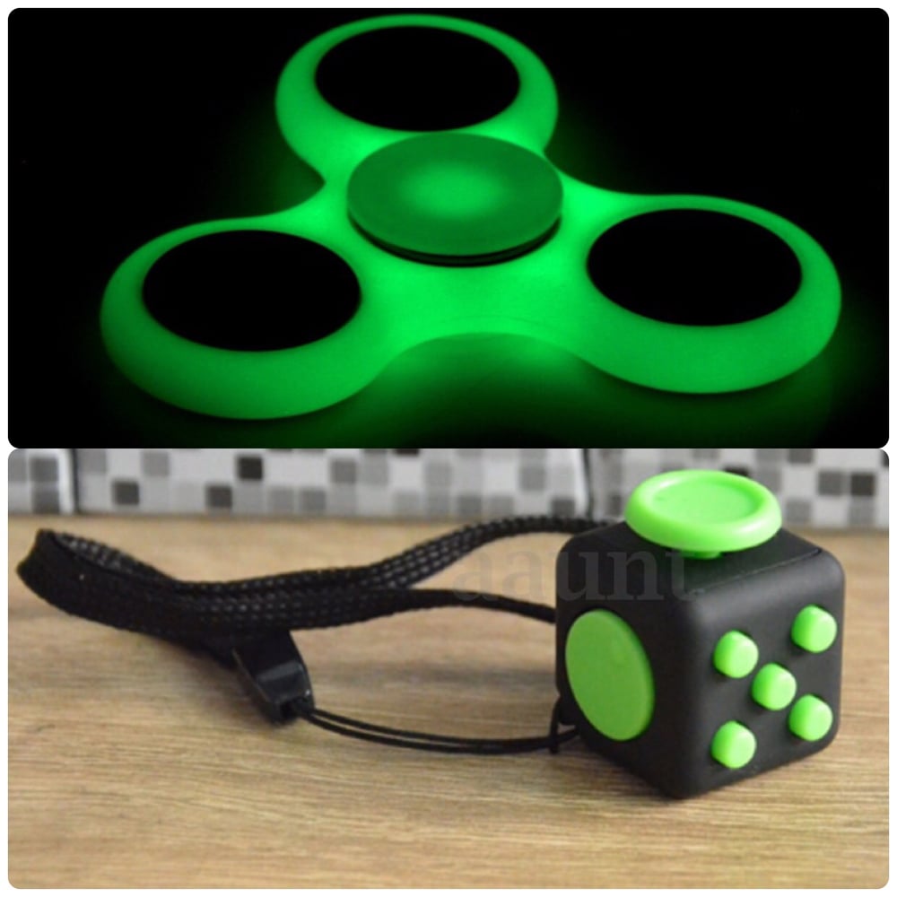 Image of LIMITED TIME BUNDLE! Glow-in-the-Dark Fidget Spinner + Fidget Cube!