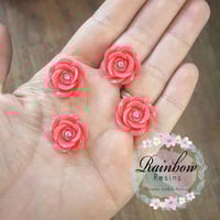 Dusky pink matt diamante roses x 10