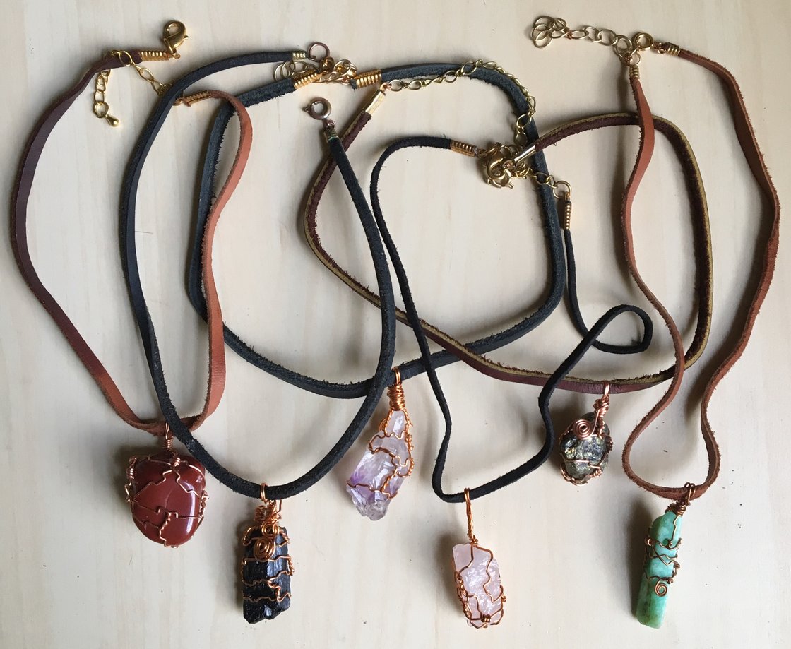 Image of 'Suede Shades' Crystal Choker