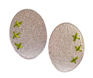 Image of Large earrings with cross stitches