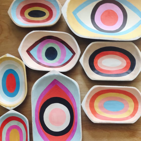 Image of Hand-painted Wooden Trays