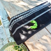 Image 4 of Black Linen Shall/ Table Runner