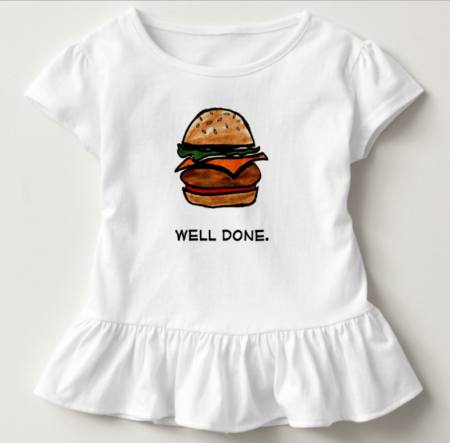 Image of Well Done Burger Kids T-Shirt With Ruffle