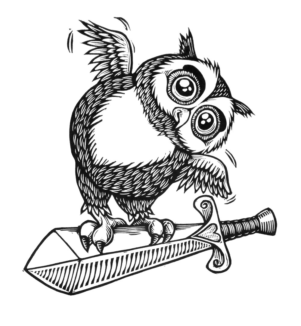 The Sword and the Owl T-shirt (A3) **FREE SHIPPING**