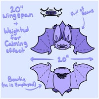 Image 6 of Bat Nap! 20” Weighted Bat plush (PREORDER)
