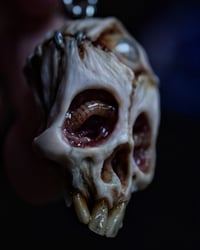Image 11 of Third Eye Skull pendant, stainless chain , moon stone eye, OOAK one of a kind 