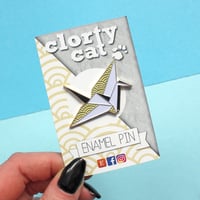 Image 3 of Origami Crane, enamel pin - 'Origaminals' - lapel pin