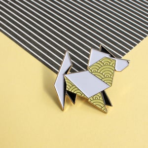Image of Origami Dog, enamel pin - 'Origaminals' - lapel pin