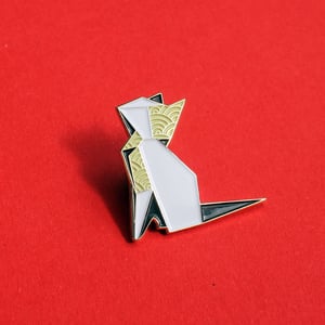 Image of Origami Cat, enamel pin - 'Origaminals' - lapel pin