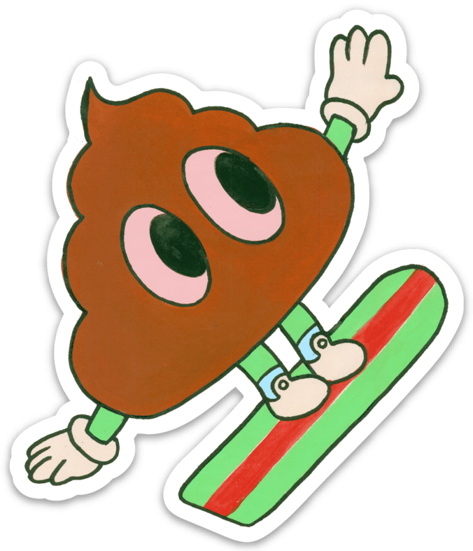 Image of Surfing Poo Sticker
