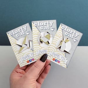 Image of Origami Crane, Dog & Cat enamel pins - 'Origaminals' lapel pins - set of THREE pins